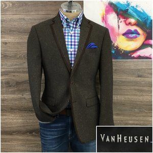 Van Heusen Men's Blazer Sport Coat Two Button Sports Jacket Size 38R Poly Blend